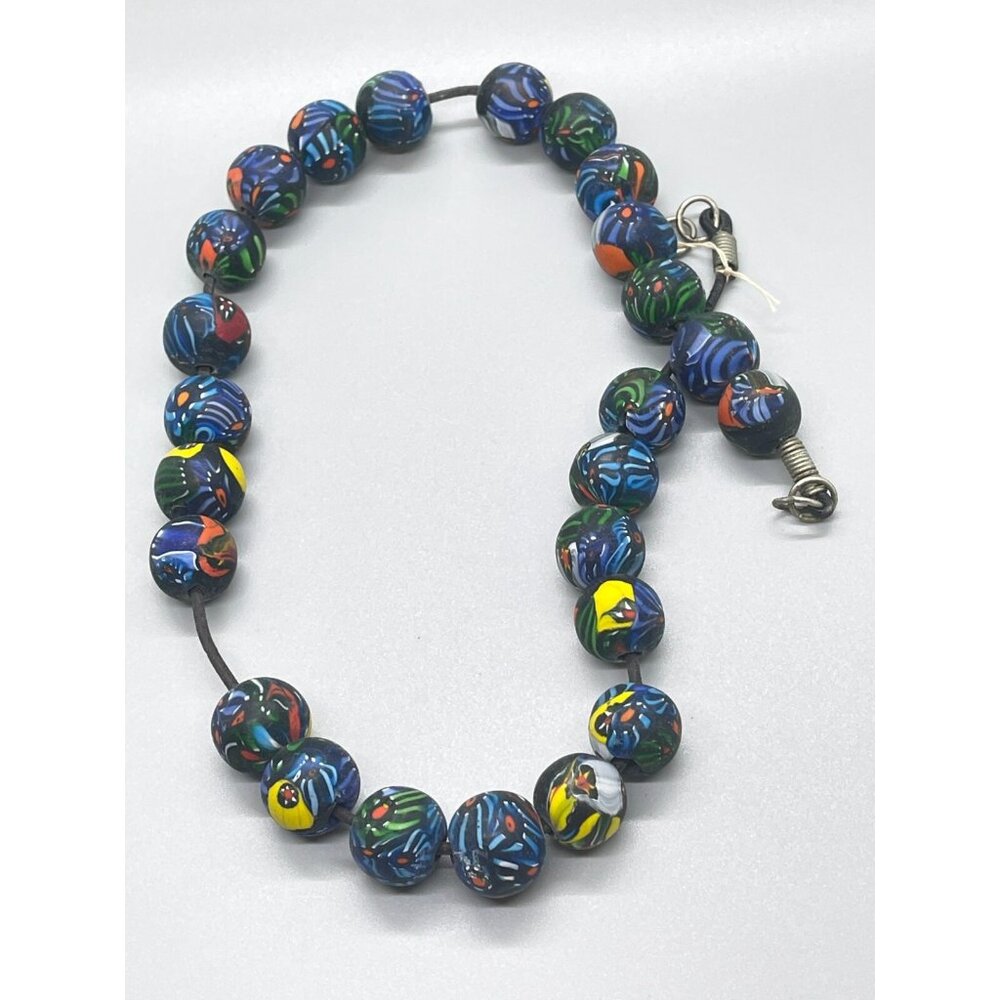 Vintage 25 Large Chunky Venetian Cane Millefiori Glass Trade Beads 20mm - Picture 8 of 8